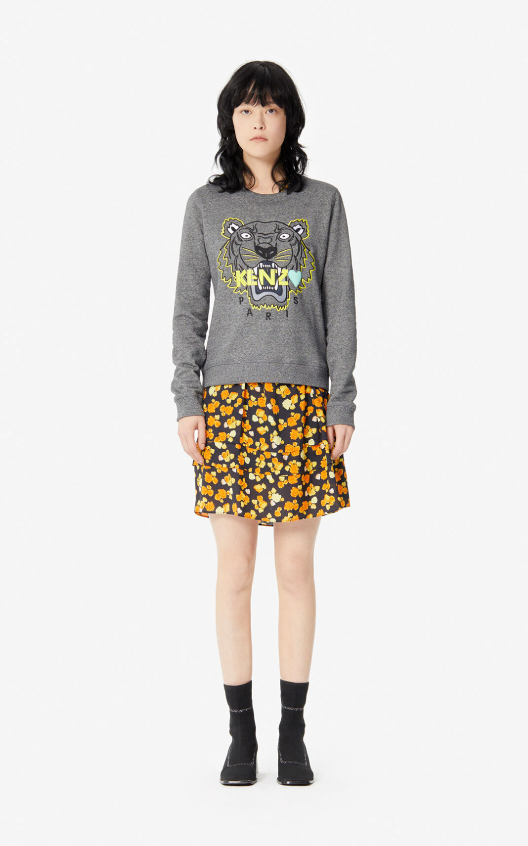 Sweatshirt Kenzo Tiger Feminino - Cinzentas Escuro | 720BKCJXT